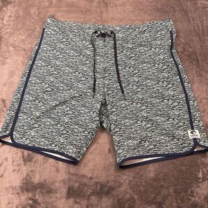 Costa Board Shorts Mens 38" Blue‎ Teal Geometric Swim Hybrid Drawstring NEW